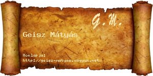 Geisz Mátyás névjegykártya